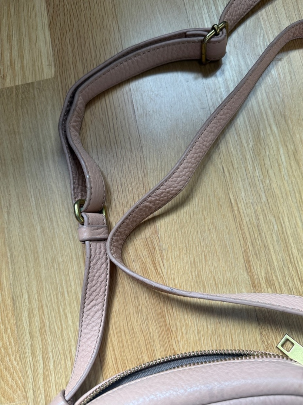 J. Crew Blush Pebbled Leather Crossbody with Gold Hardware - Picture 9 of 16